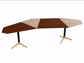 Schreibtisch aus Aluminium und Holz Zen Gallotti&Radice Fabrik Gallotti & Radice aus Italien