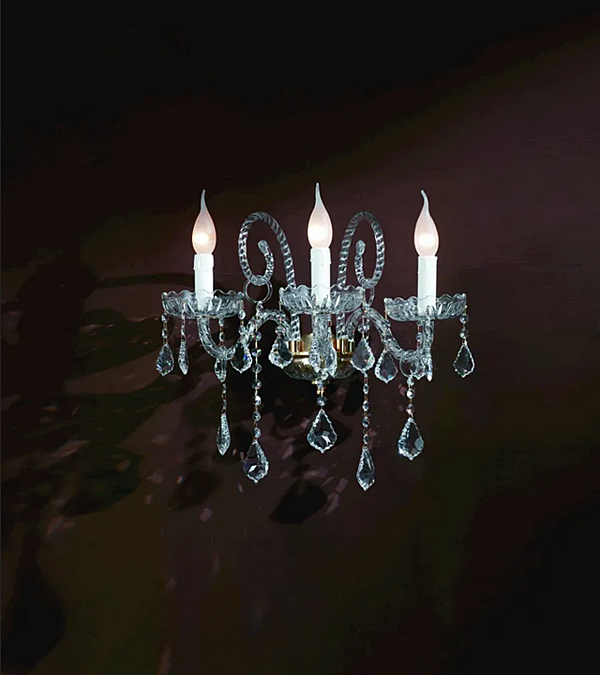 Wandleuchte mit Swarovski-Kristallen Euroluce Lampadari Epoca A3 Fabrik EUROLUCE LAMPADARi aus Italien. Foto №2