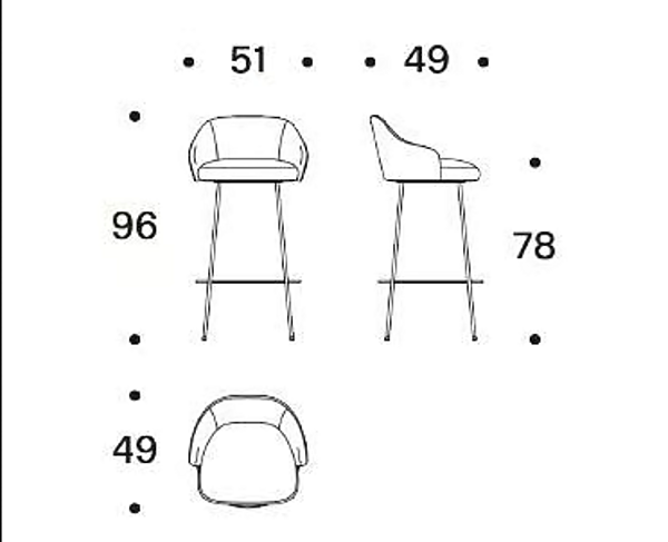 Hochgepolsterter Stoffhocker mit Rückenlehne Saba Isabelle Fabrik SABA aus Italien. Foto №3