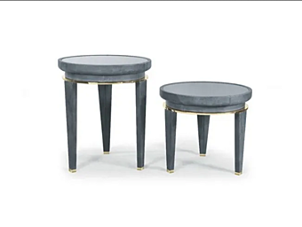 Runder Couchtisch aus Leder für das Wohnzimmer MARZORATI Montecarlo Runder Couchtisch aus Leder für das Wohnzimmer MARZORATI Montecarlo Fabrik MARZORATI aus Italien