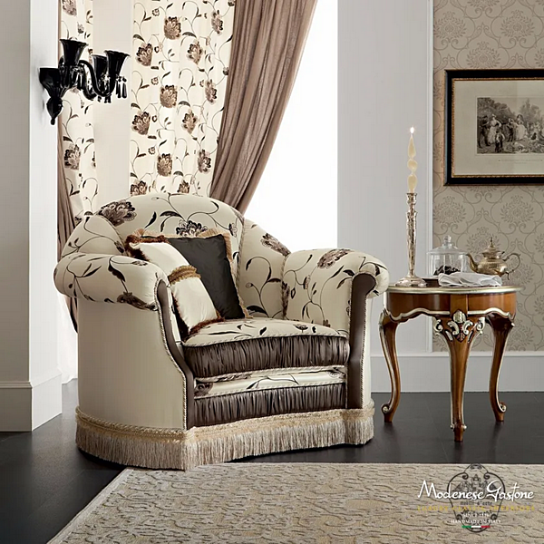 Barock Sessel mit Armlehnen aus Stoff Modenese Luxury Interiors 13404 Fabrik MODENESE GASTONE aus Italien. Foto №2