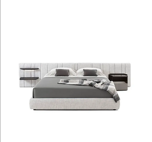Doppelbett mit integrierten Nachttischen und gepolstertem Kopfteil aus Stoff GIORGETTI KARPHI NAP Fabrik GIORGETTI aus Italien. Foto №4