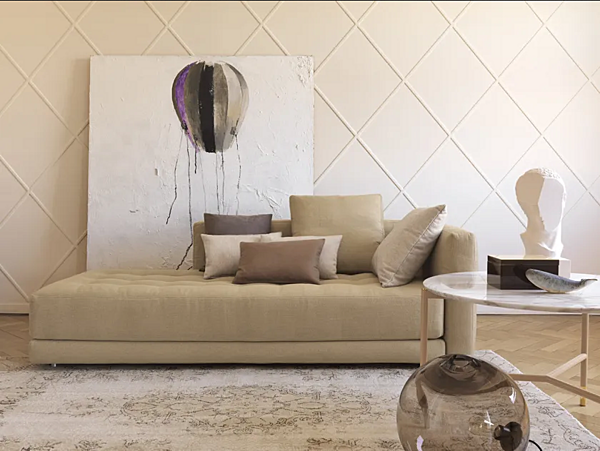 Tagesbett aus Stoff mit weicher Rückenlehne Flou Doze Flat Fabrik Flou aus Italien. Foto №2