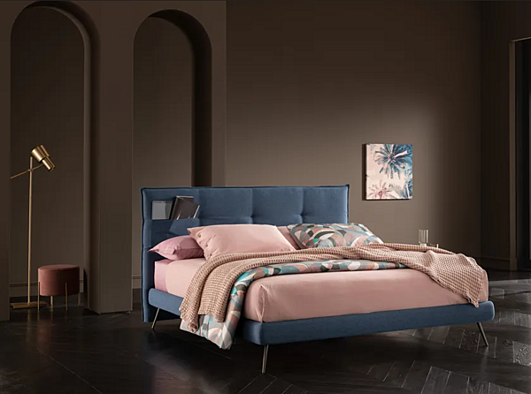 Doppeltbett mit gepolstertem Kopfteil aus Stoff Altrenotti Fabrik Altrenotti aus Italien. Foto №2
