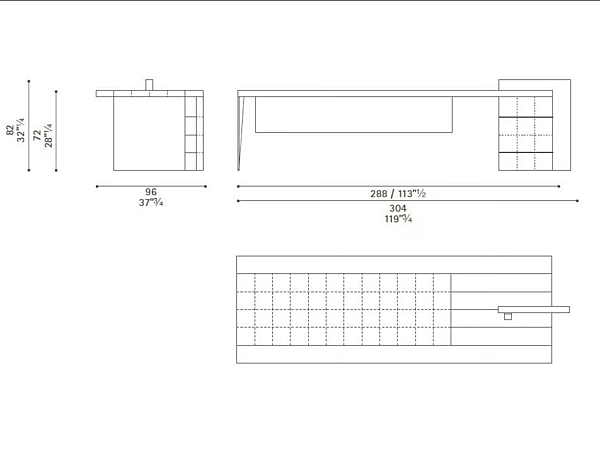 Rechteckiger Schreibtisch aus Holz mit Schubladen POLTRONA FRAU H O DESK Fabrik POLTRONA FRAU aus Italien. Foto №5