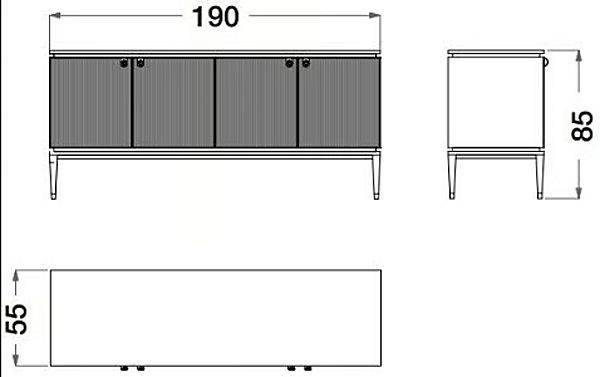 Sideboard aus Holzfurnier und Nabuk Dragonfly CPRN HOMOOD D626 Fabrik CPRN HOMOOD aus Italien. Foto №3