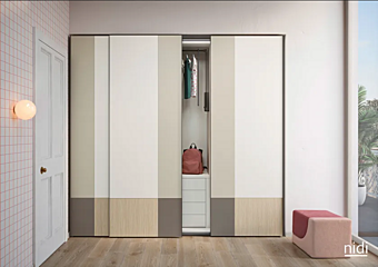 Kleiderschrank mit Schiebetüren aus Holz Nidi Lila Fabrik nidi aus Italien