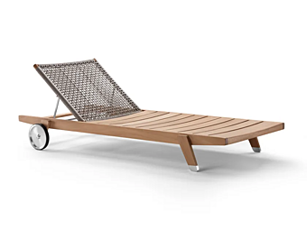 Sonnenliege mit Rollen aus Iroko FLEXFORM Hora Sexta