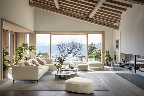 Ecksofa aus Stoff mit weicher Rückenlehne Flou Olivier Fabrik Flou aus Italien. Foto №10