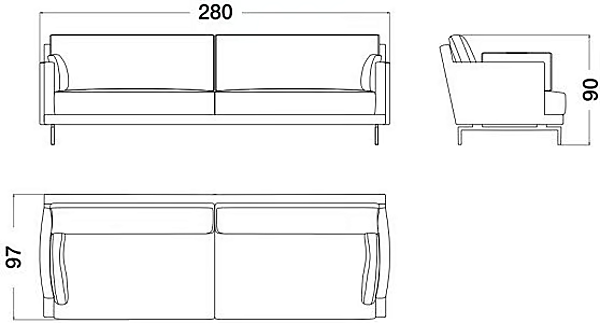 Ledersofa für vier Personen Sesto Senso CPRN HOMOOD S529 Fabrik CPRN HOMOOD aus Italien. Foto №2