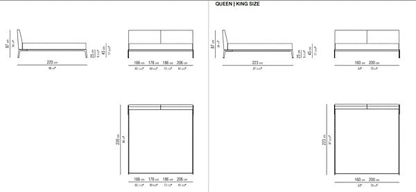 Doppelbett aus Leder mit gepolstertem Kopfteil FLEXFORM LIFESTEEL Fabrik FLEXFORM aus Italien. Foto №2