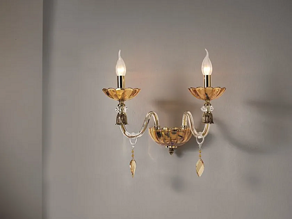 Wandleuchte mit Kristallen Bloom A2 Euroluce Lampadari Fabrik EUROLUCE LAMPADARi aus Italien. Foto №1