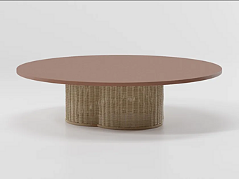 Niedriger runder Couchtisch aus Vimini KETTAL