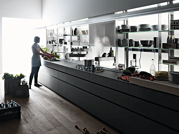 Rückwand für Einbauküche aus Glas VALCUCINE New Logica Fabrik VALCUCINE aus Italien. Foto №1