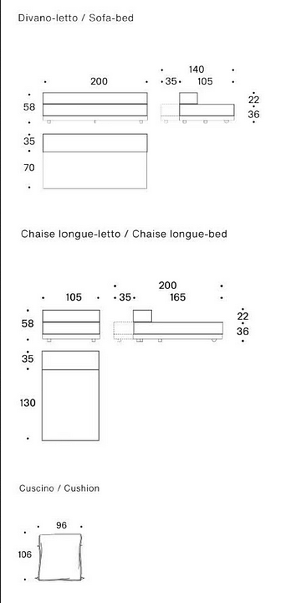 Schlafsofa aus Stoff mit gepolsterter Rückenlehne Saba Bed Breakfast Fabrik SABA aus Italien. Foto №9