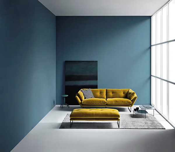 Dreisitzer Sofa mit Stoffbezug und Schlittenbasis Saba New York Suite Fabrik SABA aus Italien. Foto №13