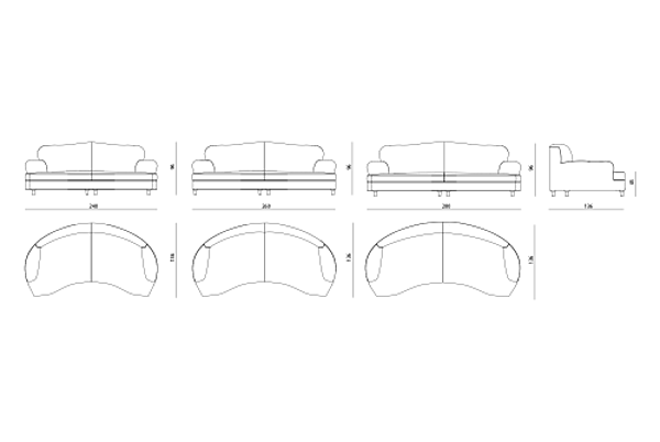 Radius Sofa VISIONNAIRE (IPE CAVALLI) GINEVRA SHAPED Fabrik VISIONNAIRE (IPE CAVALLI) aus Italien. Foto №6