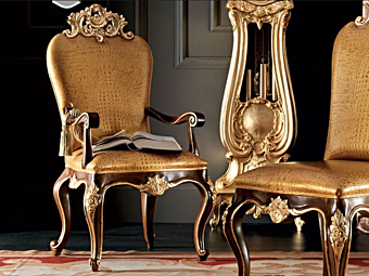 Sessel mit Armlehnen aus Leder Modenese Luxury Interiors 11506 Fabrik MODENESE GASTONE aus Italien