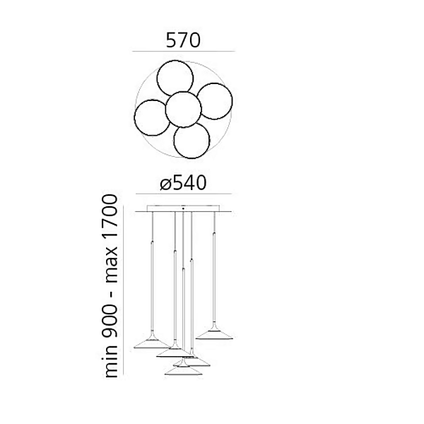 Pendelleuchte aus Methacrylat LED Orsa Cluster Artemide Fabrik Artemide aus Italien. Foto №7