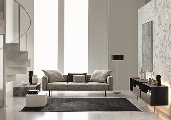 Dreisitzer Stoffsofa mit abnehmbarem Bezug Flou Binario Fabrik Flou aus Italien. Foto №4