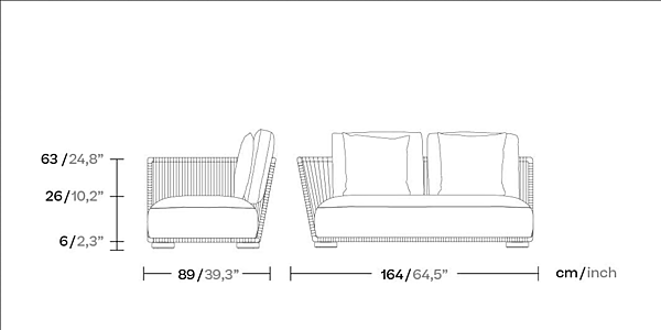 Ecksofa aus Stoff für den Garten Grand Bitta KETTAL KS7003400, KS7003300, KS7003500 Fabrik KETTAL aus Italien. Foto №9