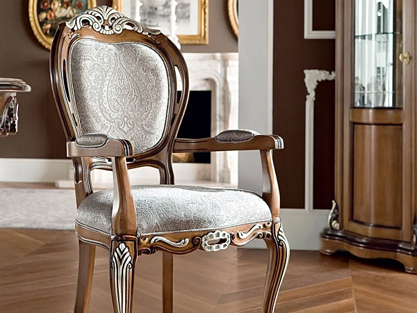 Barock Sessel mit Armlehnen aus Stoff Modenese Luxury Interiors 13509 Fabrik MODENESE GASTONE aus Italien. Foto №2