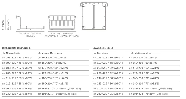 Doppelbett aus Leder mit gepolstertem Kopfteil POLTRONA FRAU LOLA DARLING Fabrik POLTRONA FRAU aus Italien. Foto №7