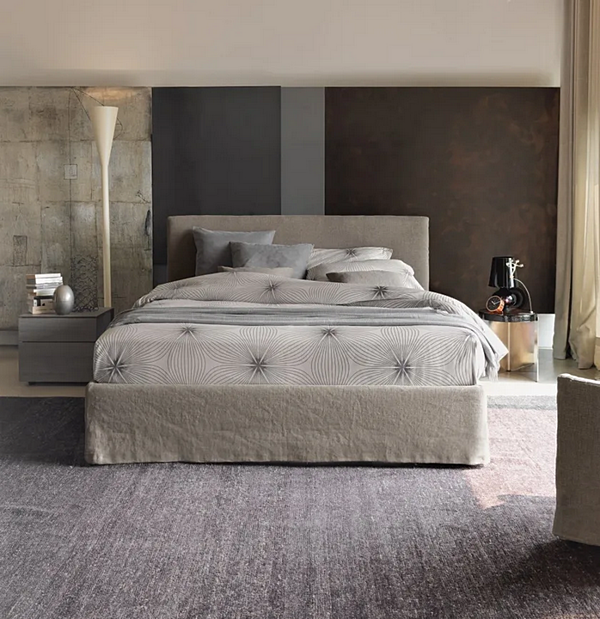Doppelbett mit gepolsterter Rückenlehne Shabby Chic Flou Notturno Fabrik Flou aus Italien. Foto №5
