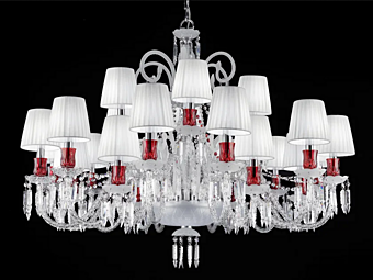 Kristalllüster Imperial Charm mit Farbschirm L24 Euroluce Lampadari