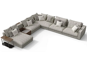 Eckmodulares Stoffsofa mit Chaiselongue GIORGETTI Skyline
