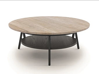 Runder Couchtisch aus Marmor mit niedriger Höhe Arflex Cradle Fabrik ARFLEX aus Italien