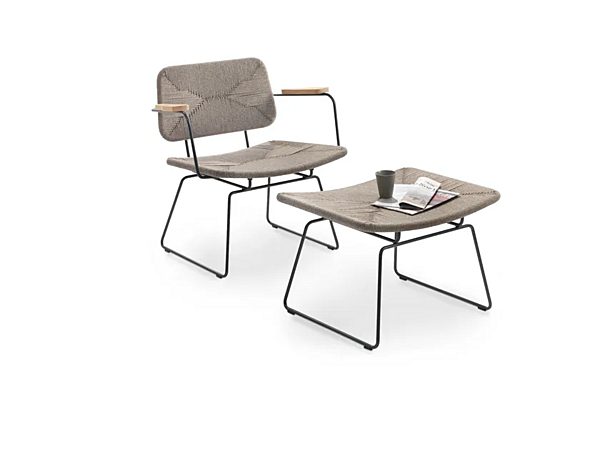 Sled Base Easy Chair mit Armlehnen aus Textil FLEXFORM Echoes Outdoor Fabrik FLEXFORM aus Italien. Foto №2