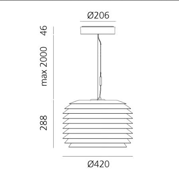 Außenpendelleuchte aus Aluminium Slicing Artemide T250210, T250410, T250510 Fabrik Artemide aus Italien. Foto №15