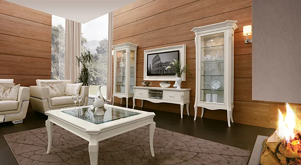 Vitrine mit integrierter Beleuchtung aus Holz MARZORATI Montecarlo Fabrik MARZORATI aus Italien. Foto №8
