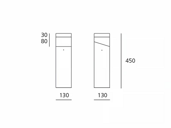 LED Standlicht aus Druckguss-Aluminium Tetragono Artemide T417100W00, T417200W00 Fabrik Artemide aus Italien. Foto №2