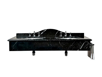Doppelwaschbecken aus Nero Marquina Marmor Gentry Home Cambridge 2 Fabrik Gentry Home aus Italien