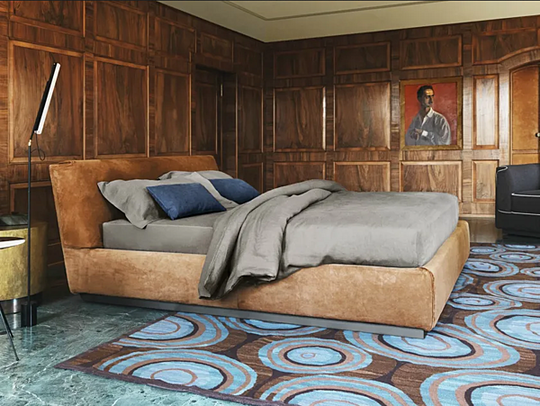 Doppelbett mit gepolsterter Rückenlehne Flou Gentleman Fabrik Flou aus Italien. Foto №7