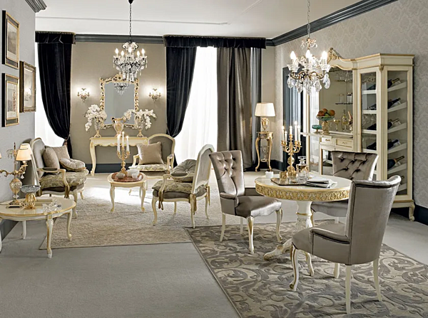 Polsterstuhl mit Armlehnen aus Stoff Modenese Luxury Interiors 12432 Fabrik MODENESE GASTONE aus Italien. Foto №3