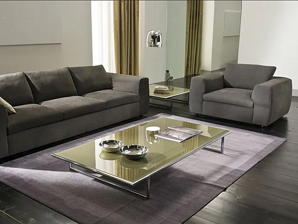 Rechteckiger Couchtisch mit Lederoberfläche Kristall i 4 Mariani Fabrik i 4 Mariani aus Italien. Foto №4
