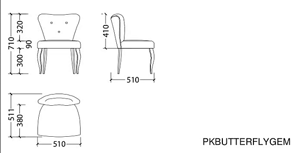 Tufted Velvet Chair Butterfly Park Avenue PKBUTTERFLYGEM Fabrik Park Avenue aus Italien. Foto №4