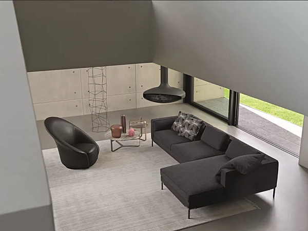 Ecksofa aus Stoff mit weicher Rückenlehne Flou Icon Fabrik Flou aus Italien. Foto №4
