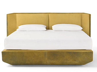 Doppelbett aus Leder mit gepolstertem Kopfteil AMURA PANIS Doppelbett aus Leder mit gepolstertem Kopfteil AMURA PANIS Fabrik AMURA aus Italien