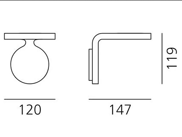 Wandleuchte aus Aluminium Rea Artemide 1614010A, 1615010A Fabrik Artemide aus Italien. Foto №6