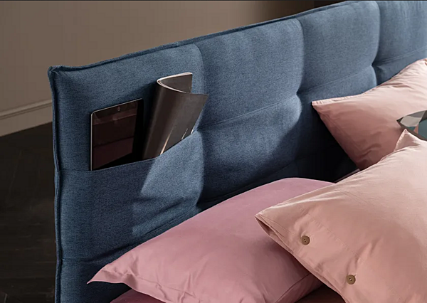 Doppeltbett mit gepolstertem Kopfteil aus Stoff Altrenotti Fabrik Altrenotti aus Italien. Foto №5