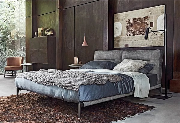 Doppelbett mit gepolstertem Kopfteil aus Stoff FLEXFORM ADDA Fabrik FLEXFORM aus Italien. Foto №7
