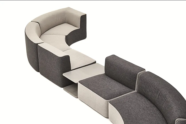 Kurzes modulares Stoffgarten-Sofa mit weicher Rückenlehne VARASCHIN Circle Belt 221 Fabrik VARASCHIN aus Italien. Foto №12