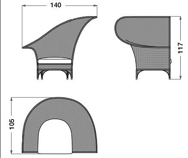 Holz und Stoff Gartenarmchair mit Armlehnen CPRN HOMOOD OD1010DX/SX Fabrik CPRN HOMOOD aus Italien. Foto №2