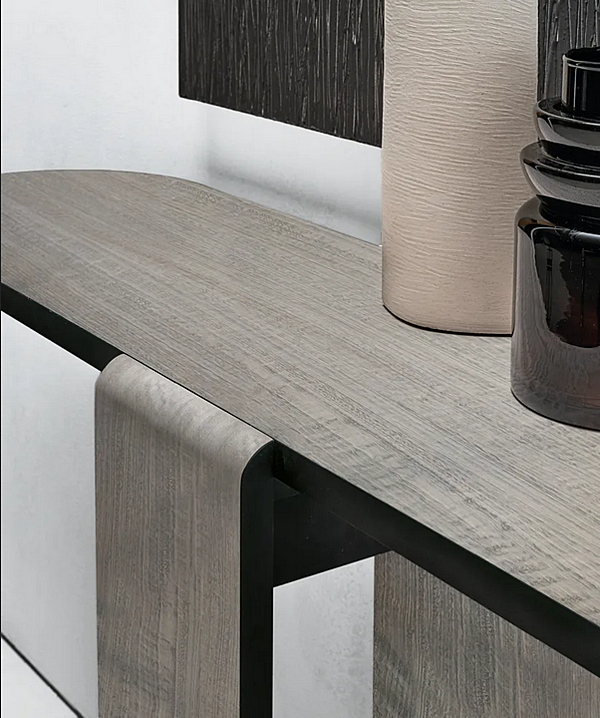 Ovaler Konsolentisch aus Holzfurnier Elefant CASAMILANO Fabrik CASAMILANO aus Italien. Foto №7