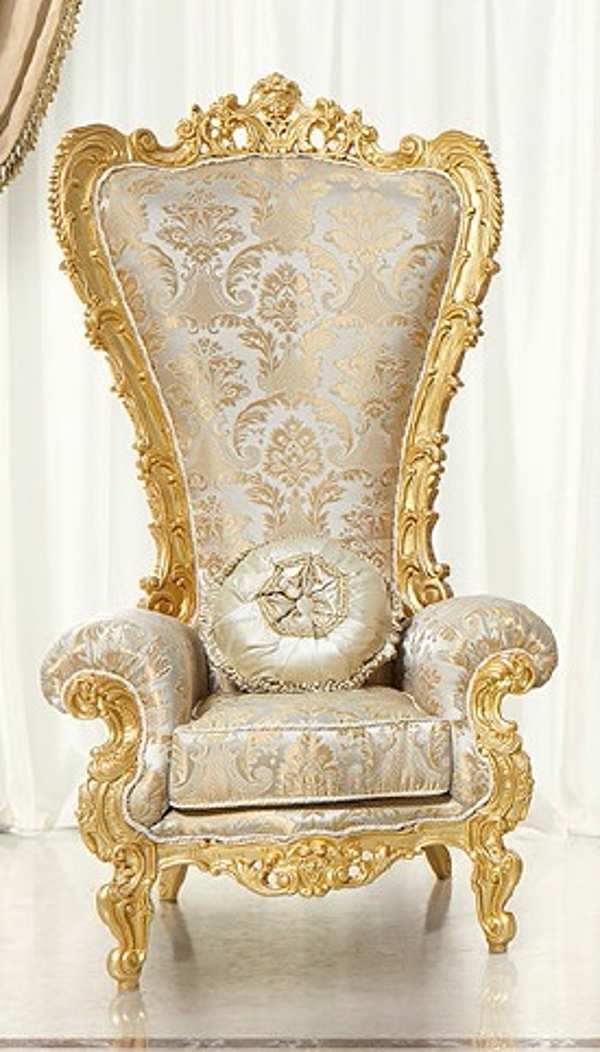 Zwei vergoldete Throne mit modenesischem Gastone-Tisch Fabrik MODENESE GASTONE aus Italien. Foto №3