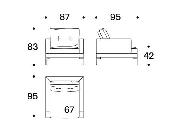 Stoffstuhl mit abnehmbarem Bezug und Armlehnen Saba Essentiel Fabrik SABA aus Italien. Foto №4